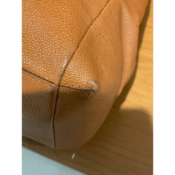 Henri Bendel Carlyle Satchel Pebbled Leather Carmel Handles & Crossbody Strap - Picture 12 of 14